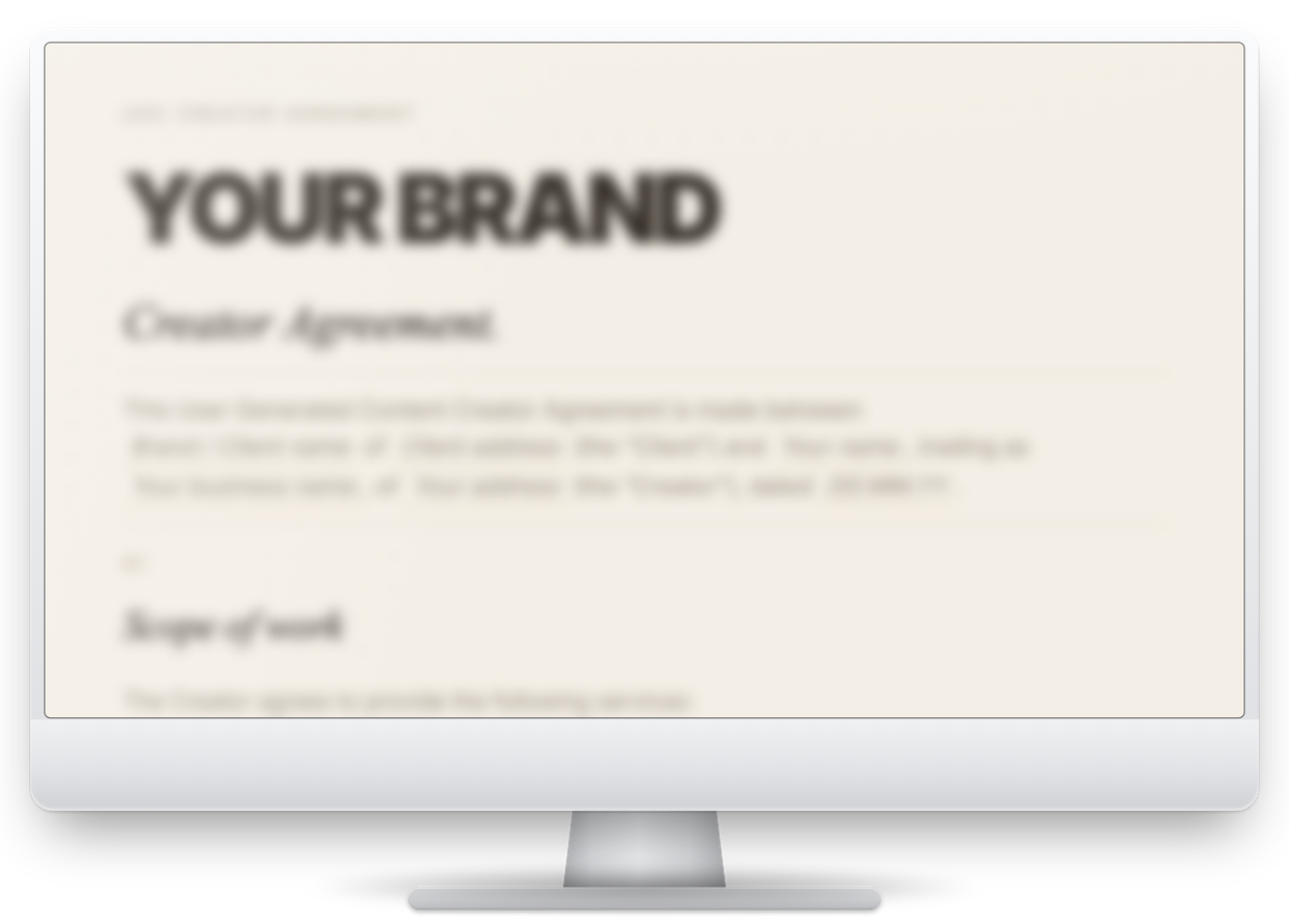 Contract template on an iMac